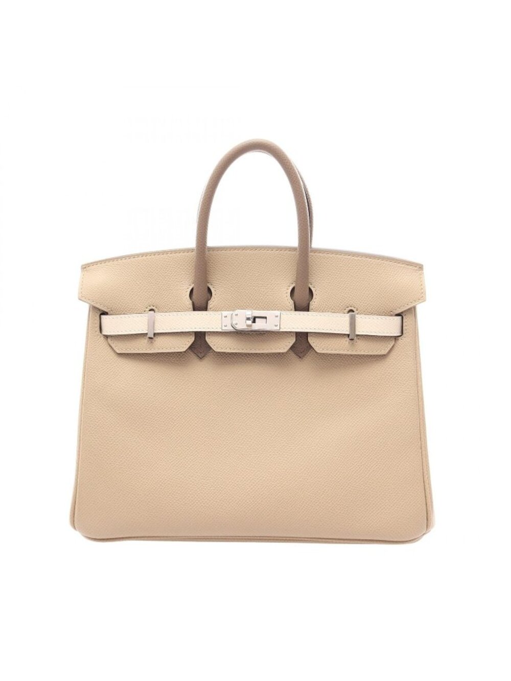 Hermes Handbag Birkin 25 Tricolor Trench Cles Etoupe
